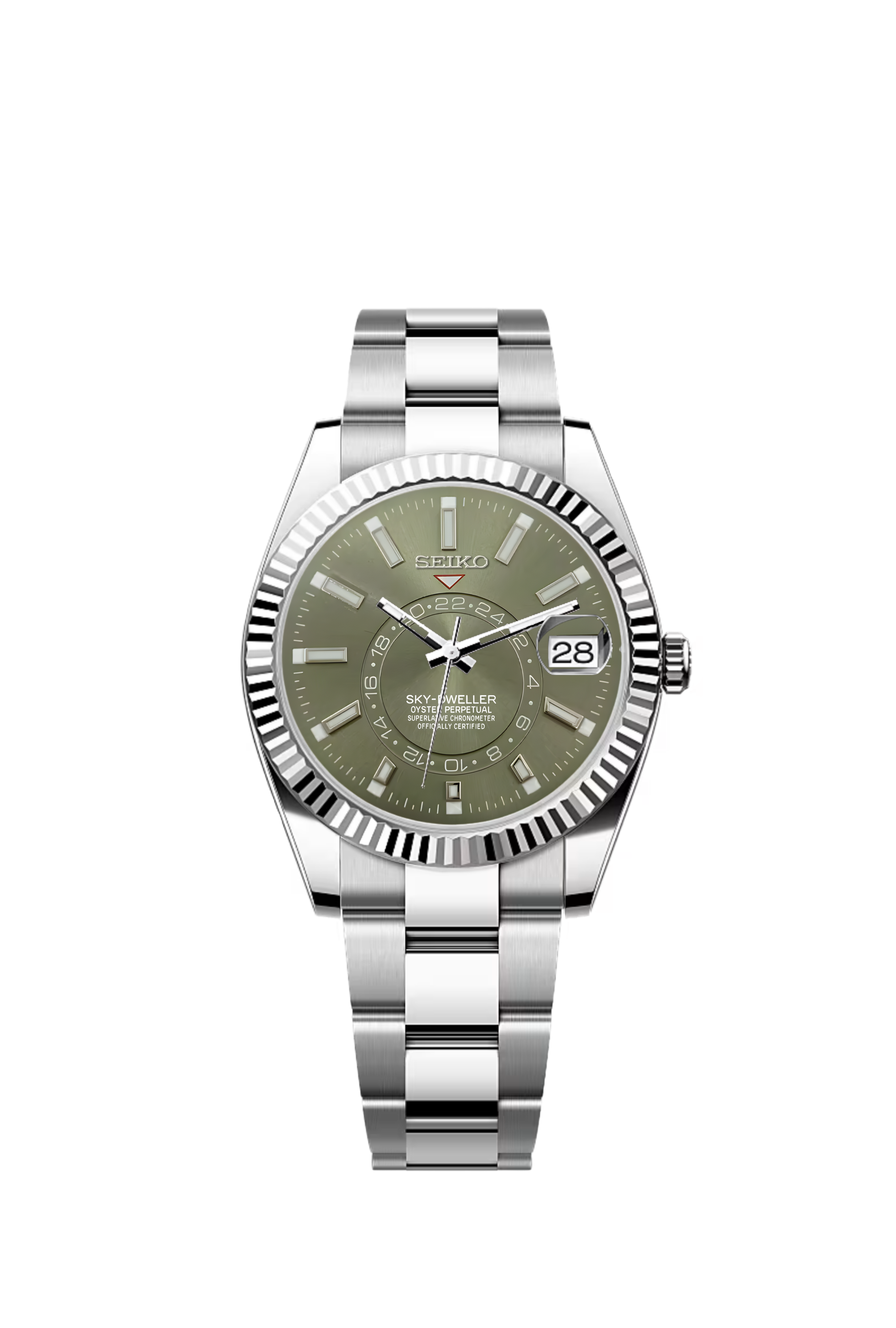 Silver Olive Dial Sky-Dweller