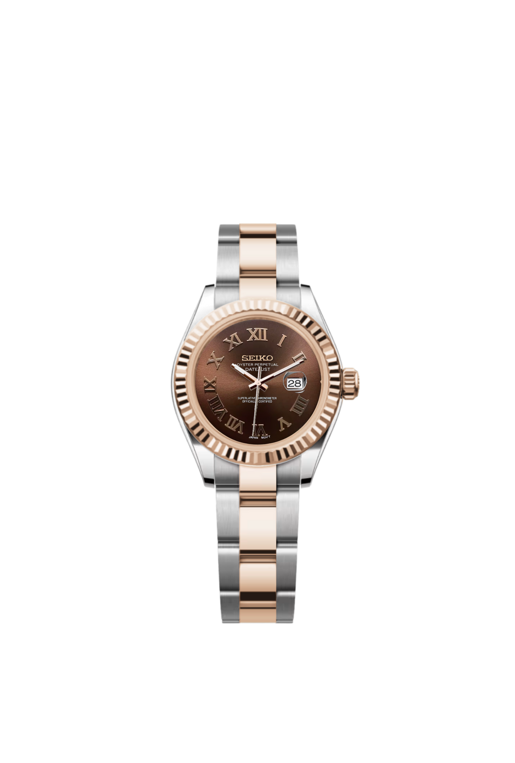 Ladies Date-Just | Brown Roman Two-Tone Rose Gold