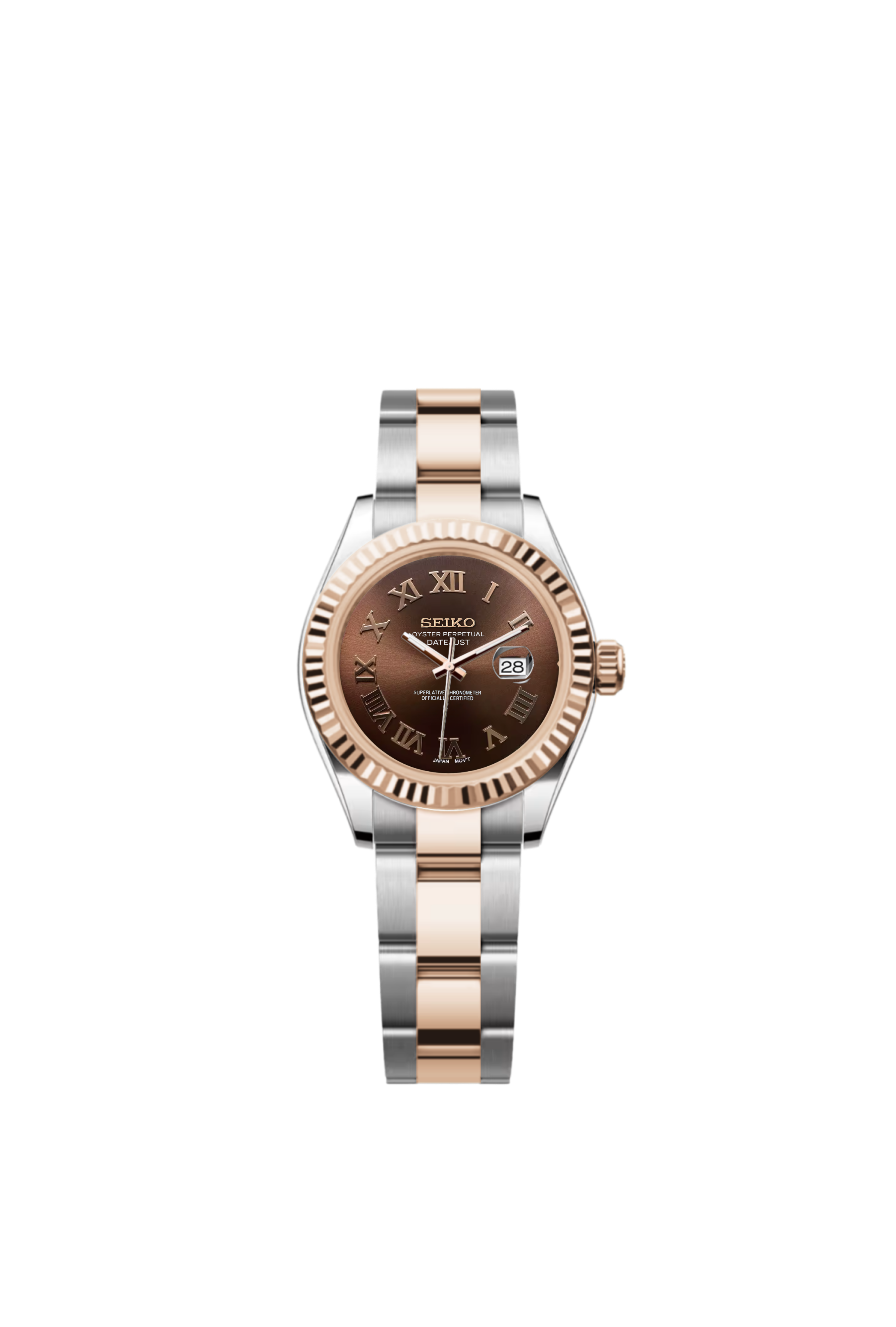 Ladies Date-Just | Brown Roman Two-Tone Rose Gold