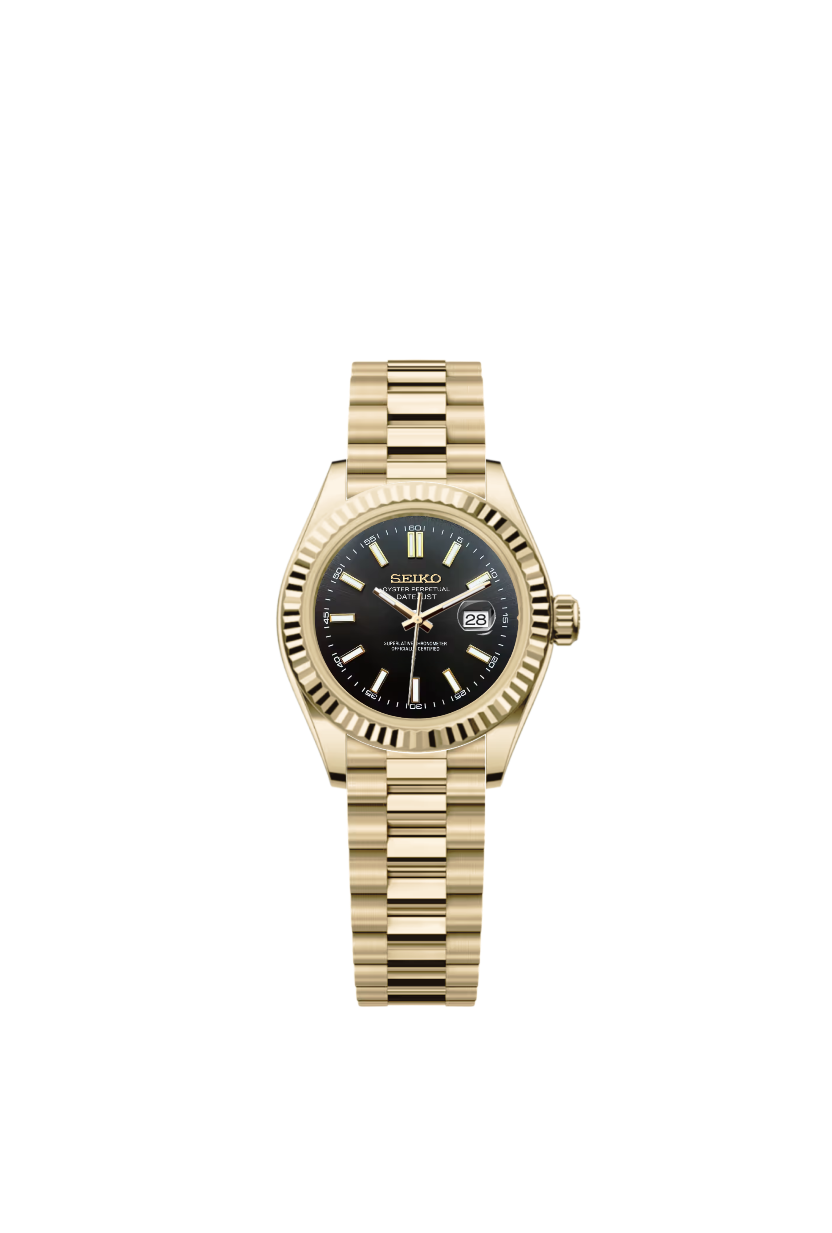 Ladies Date-Just | Black Full Gold