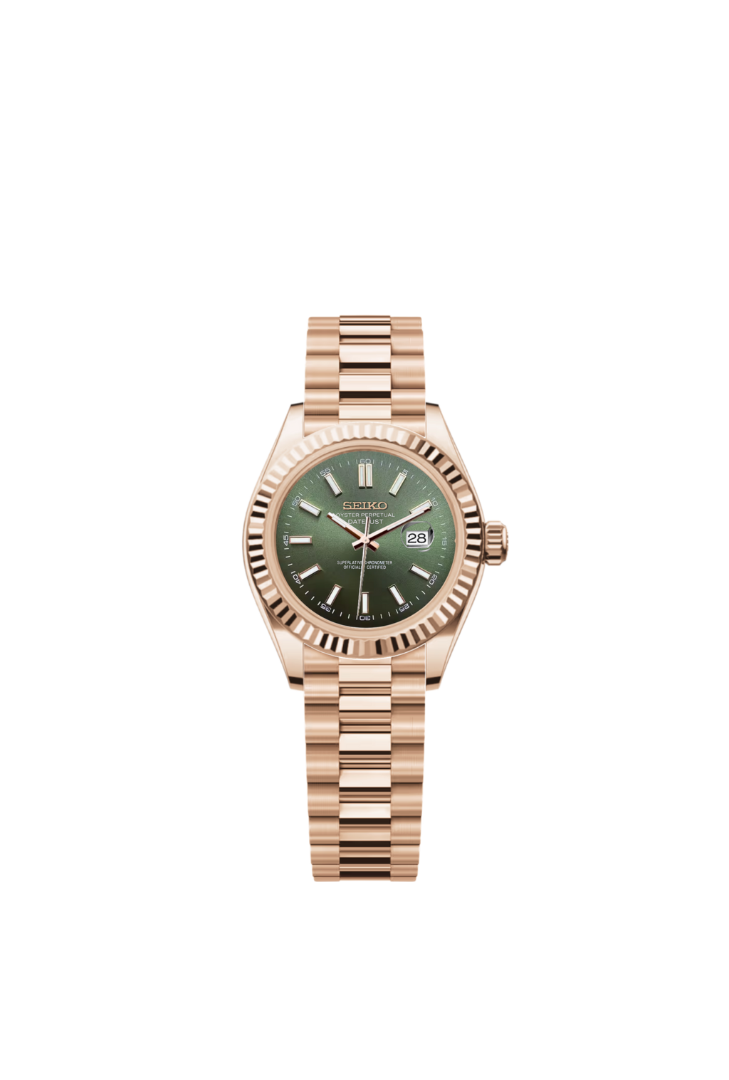 Ladies Date-Just | Olive Full Rose Gold