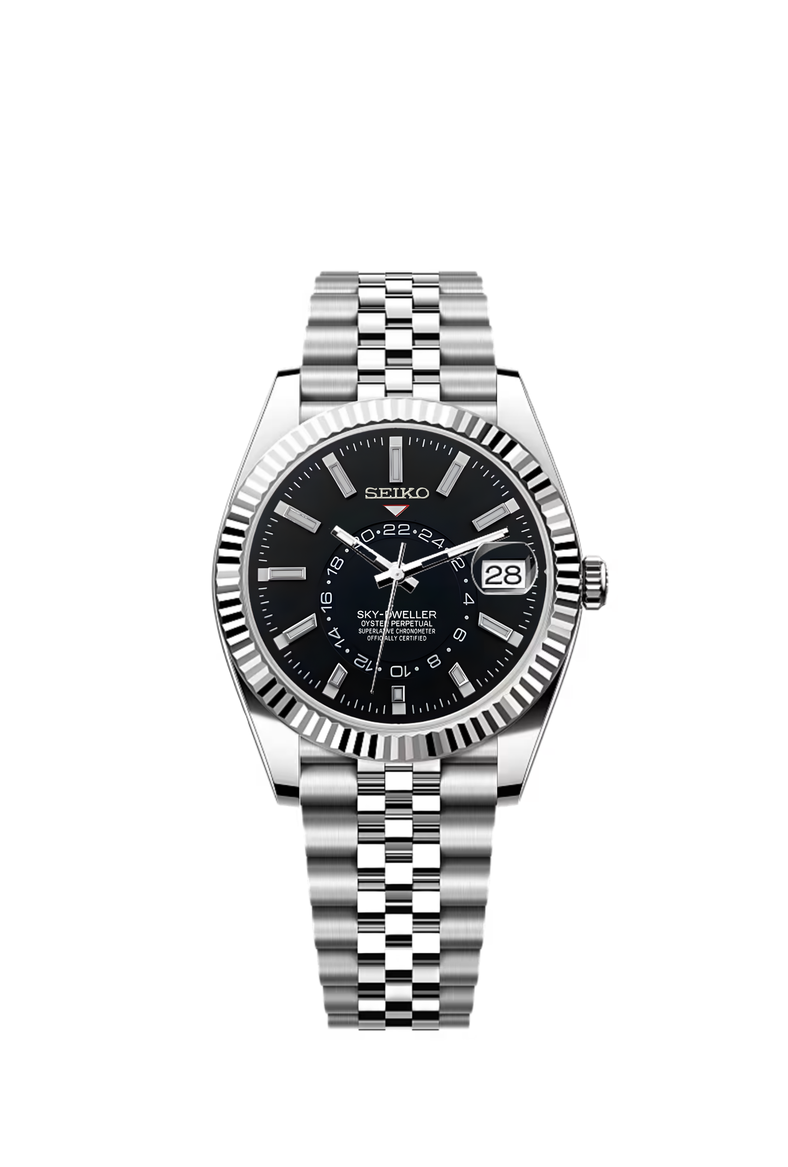 Silver Black Dial Sky-Dweller