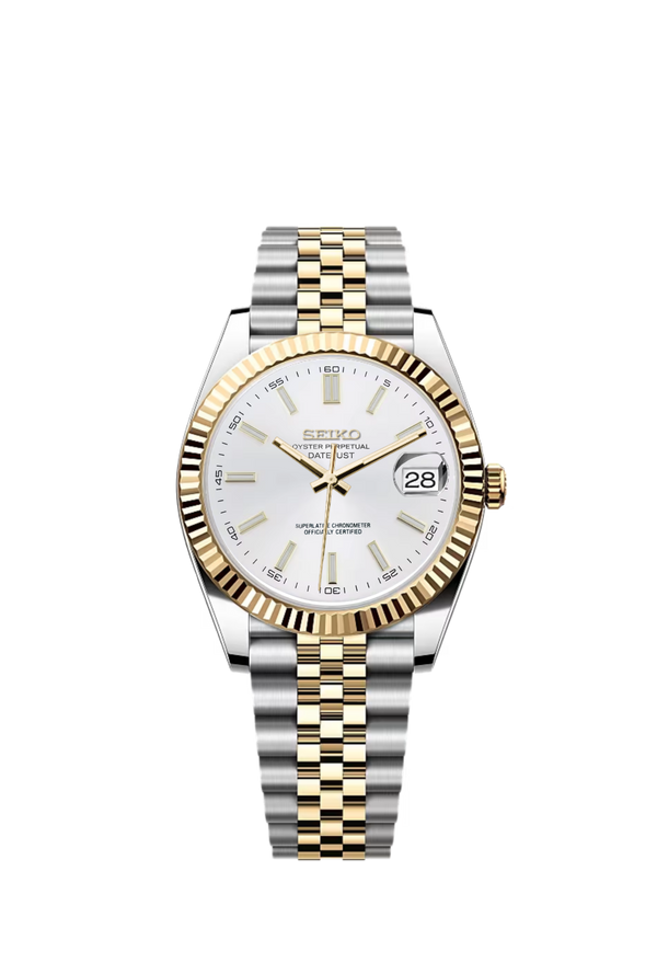 Date-Just | White Two Tone Gold