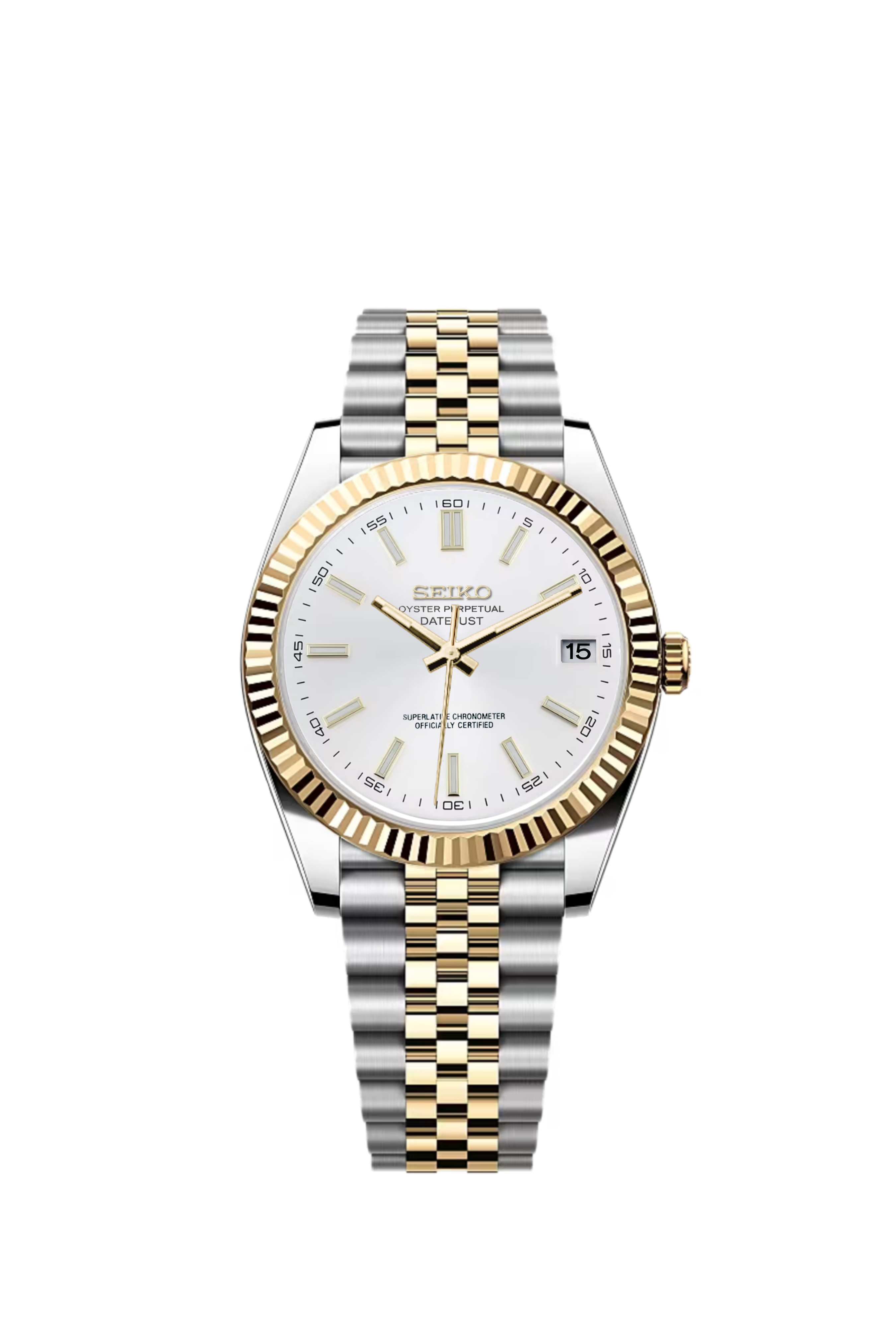 Date-Just | White Two Tone Gold