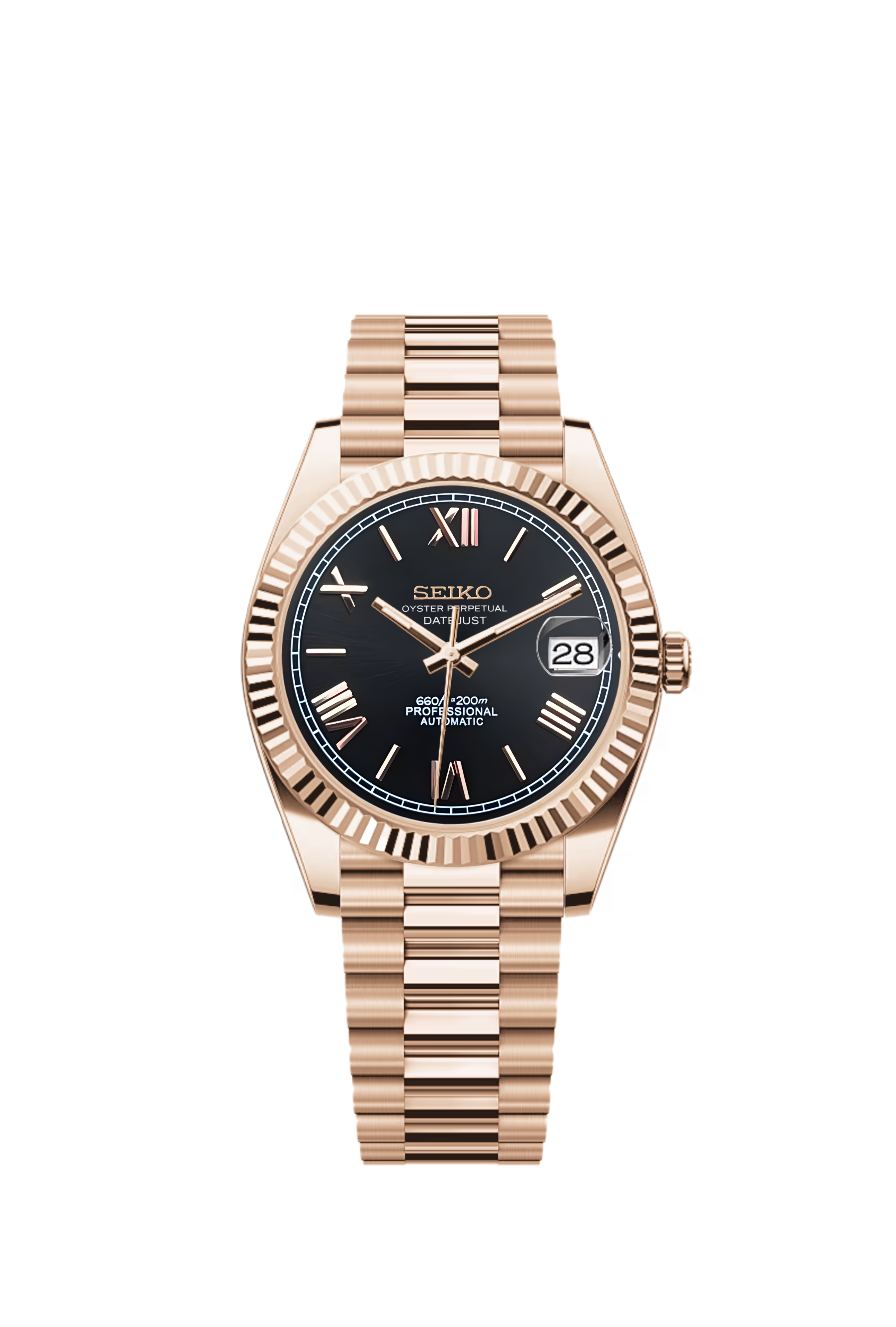 Rose-Gold Black Dial Datejust