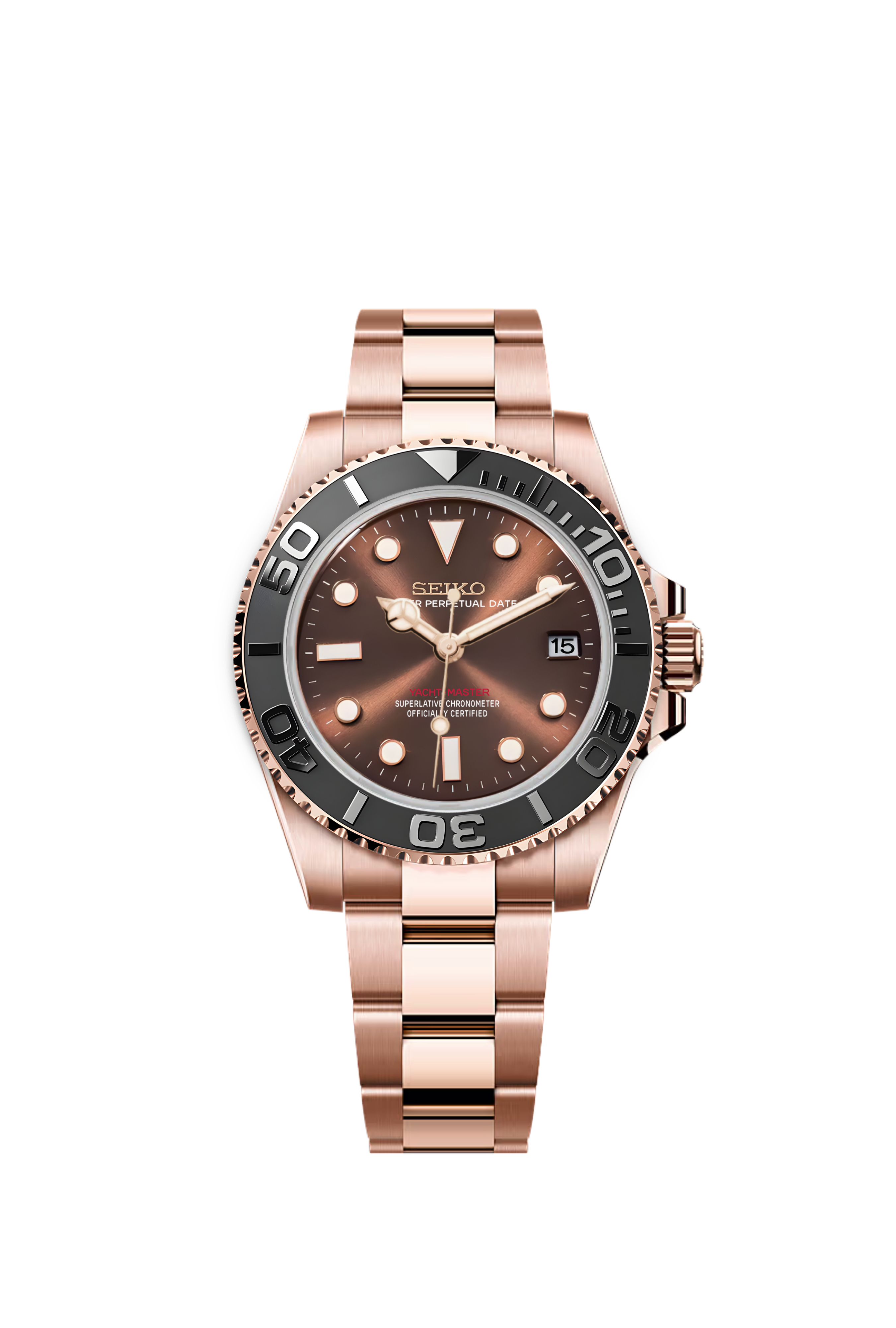 Yacht-Master | Brown Black Bezel Full Rose Gold
