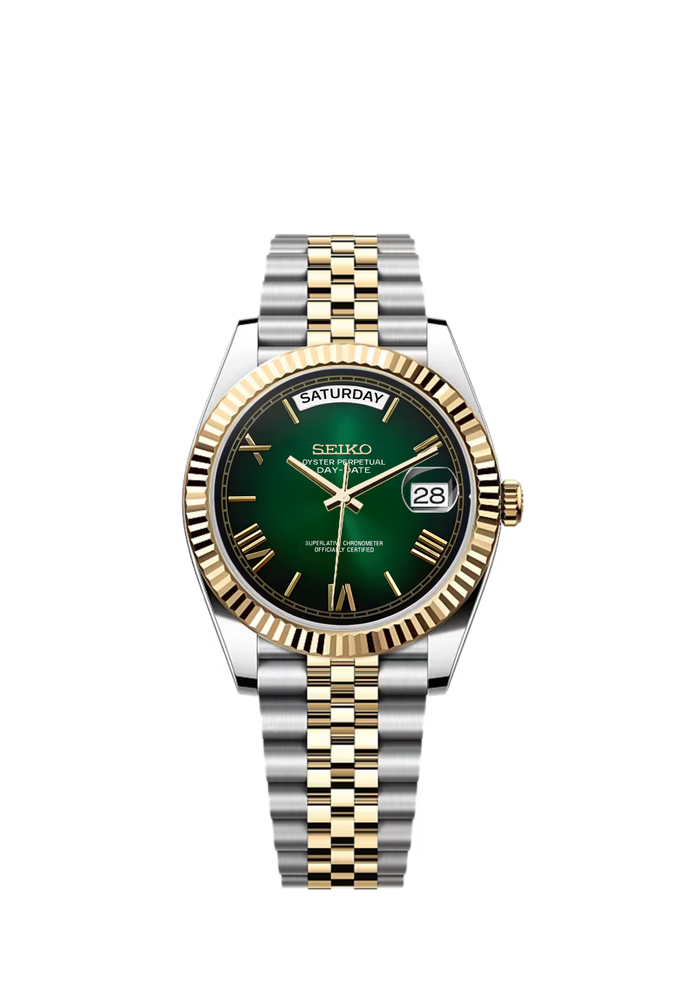 Two-Tone Green Dial Day-Date