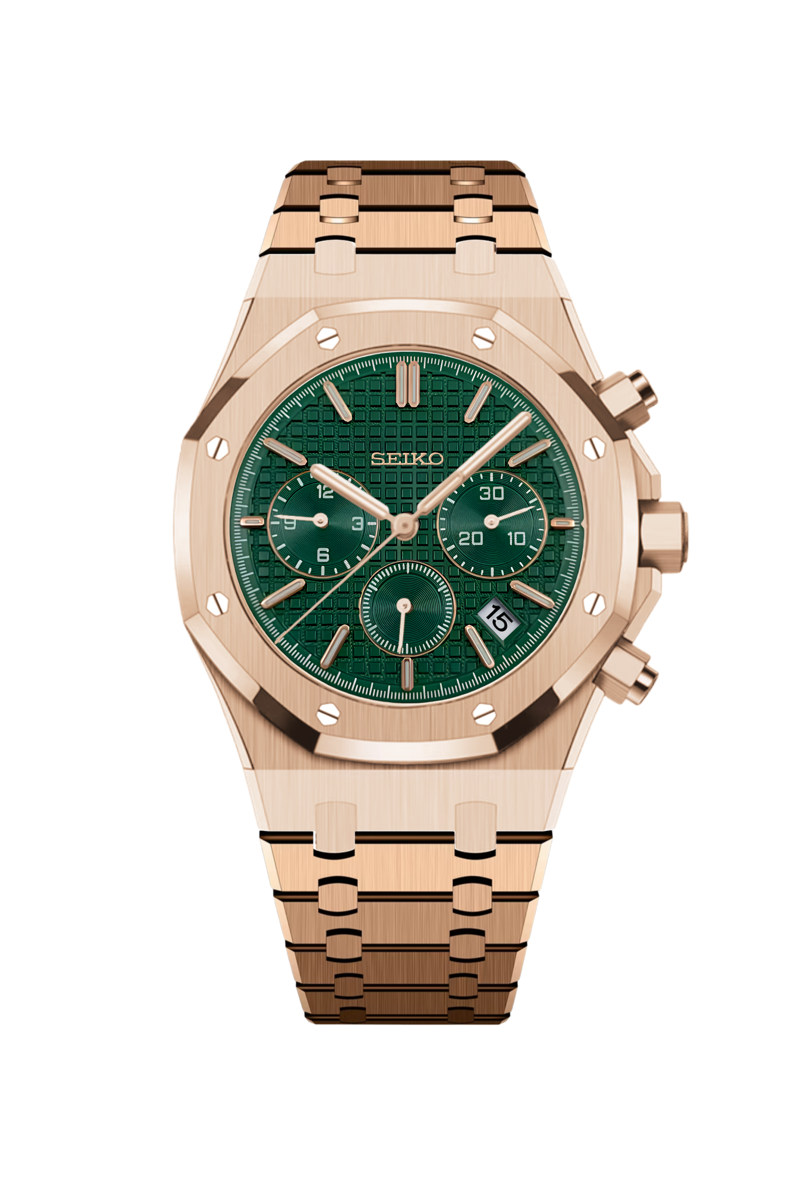 Rose-Gold Green Royal Oak Chronograph