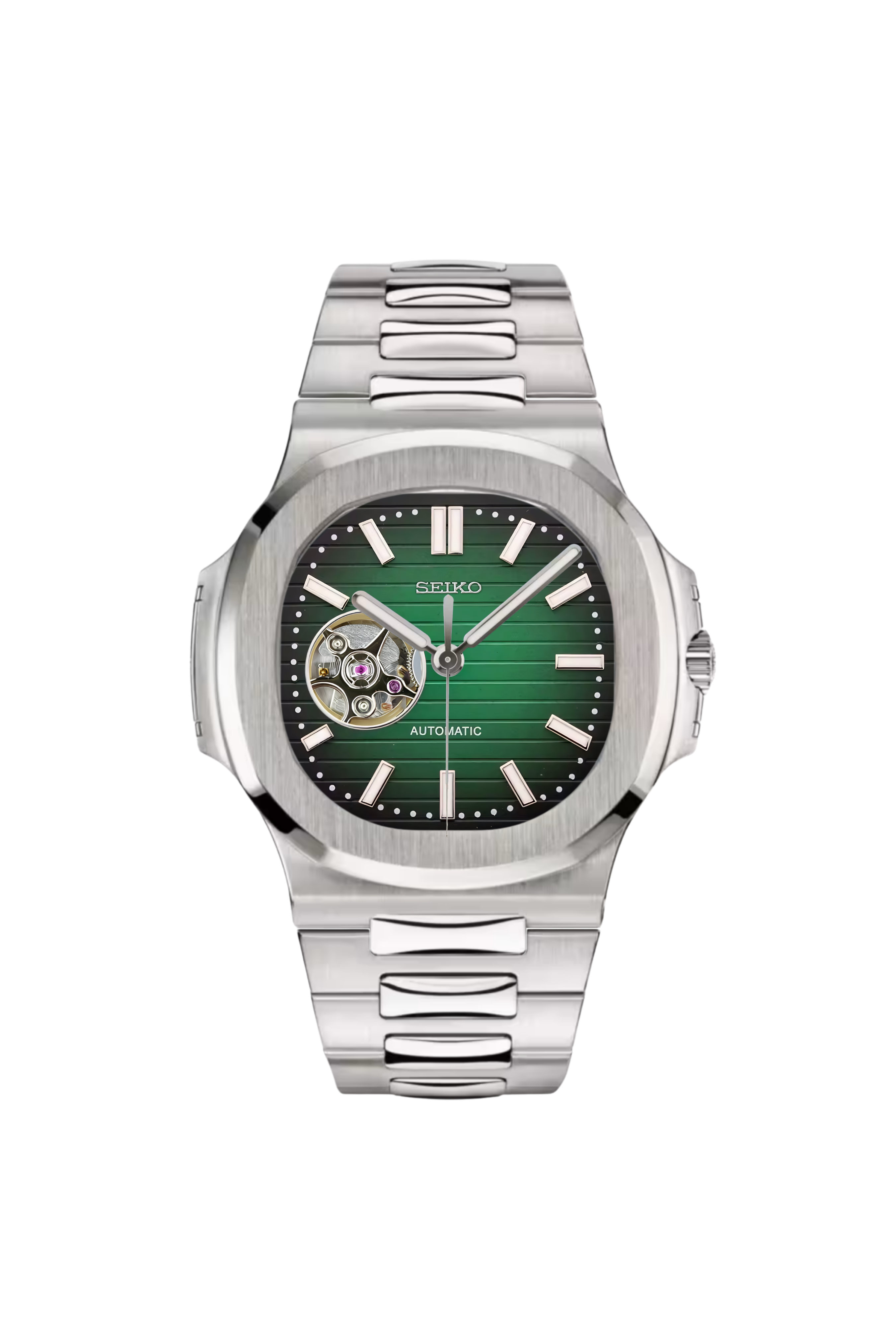 Green Ombré Open-Heart Nautilus