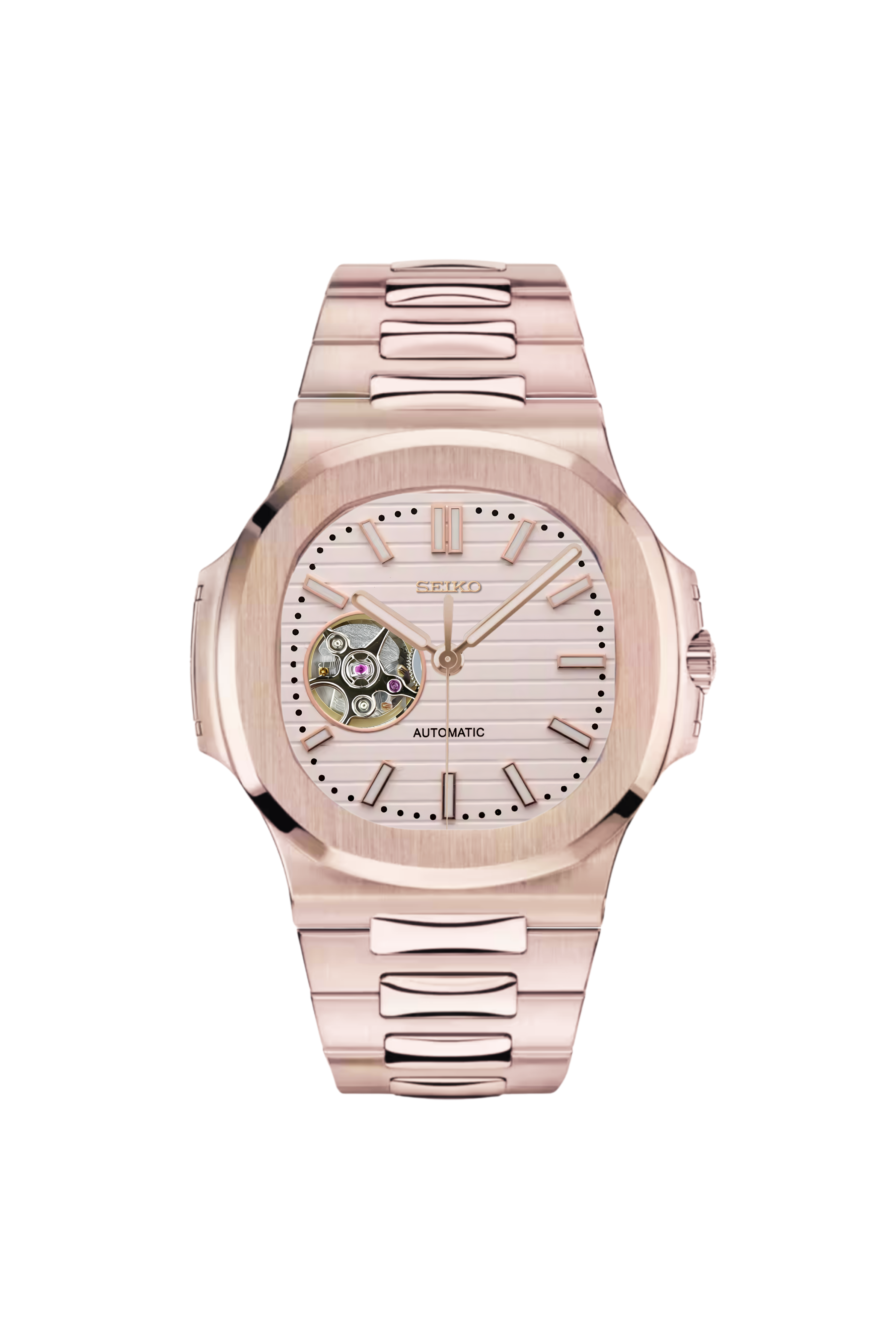 Rose-Gold Open-Heart Nautilus