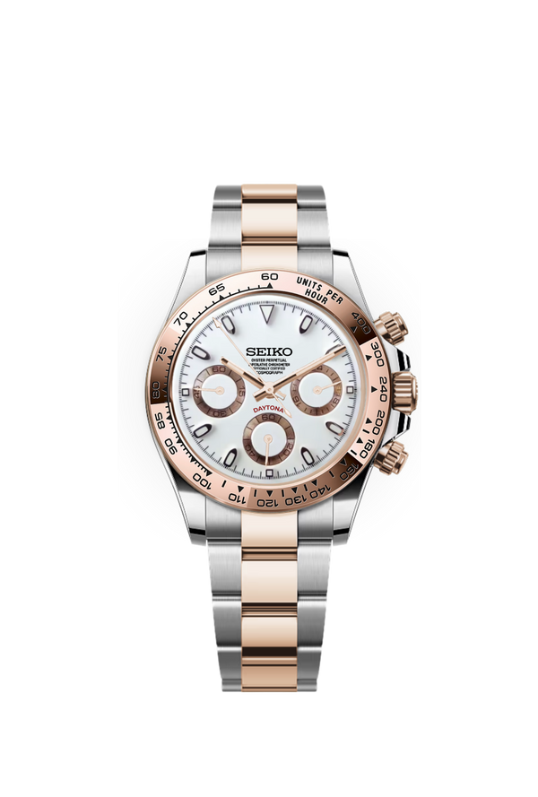 Daytona | White Two-Tone Rose Gold Chronograph