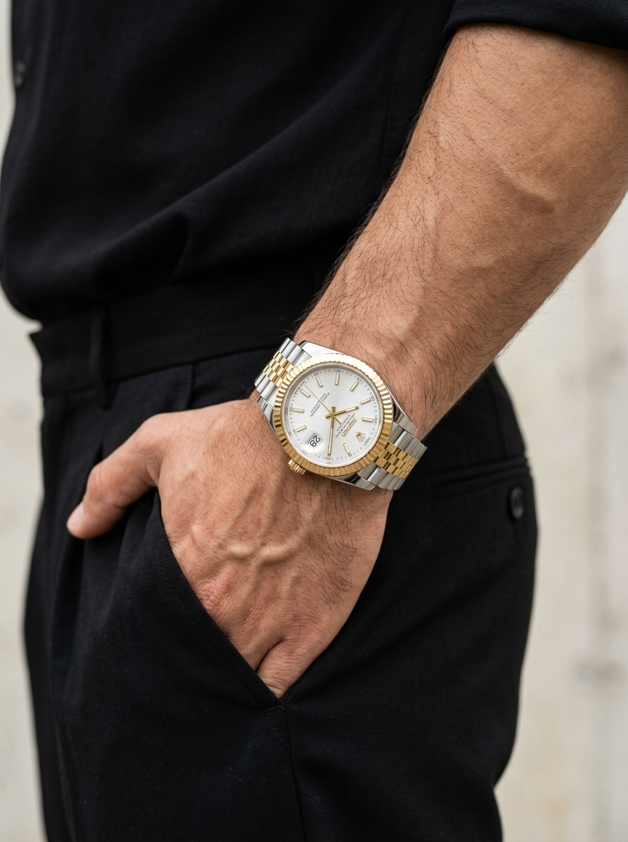 Date-Just | White Two Tone Gold