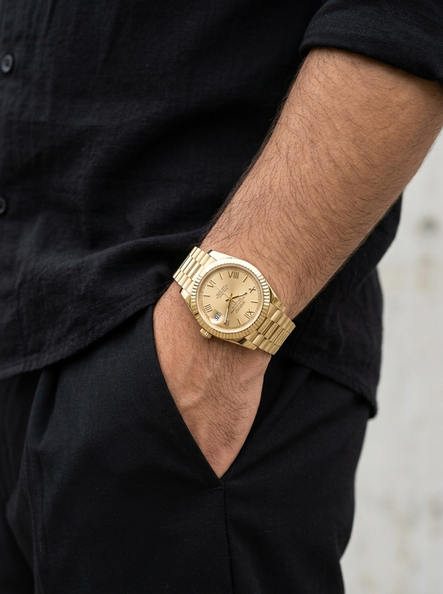 Date-Just | Full Gold Roman Numeral