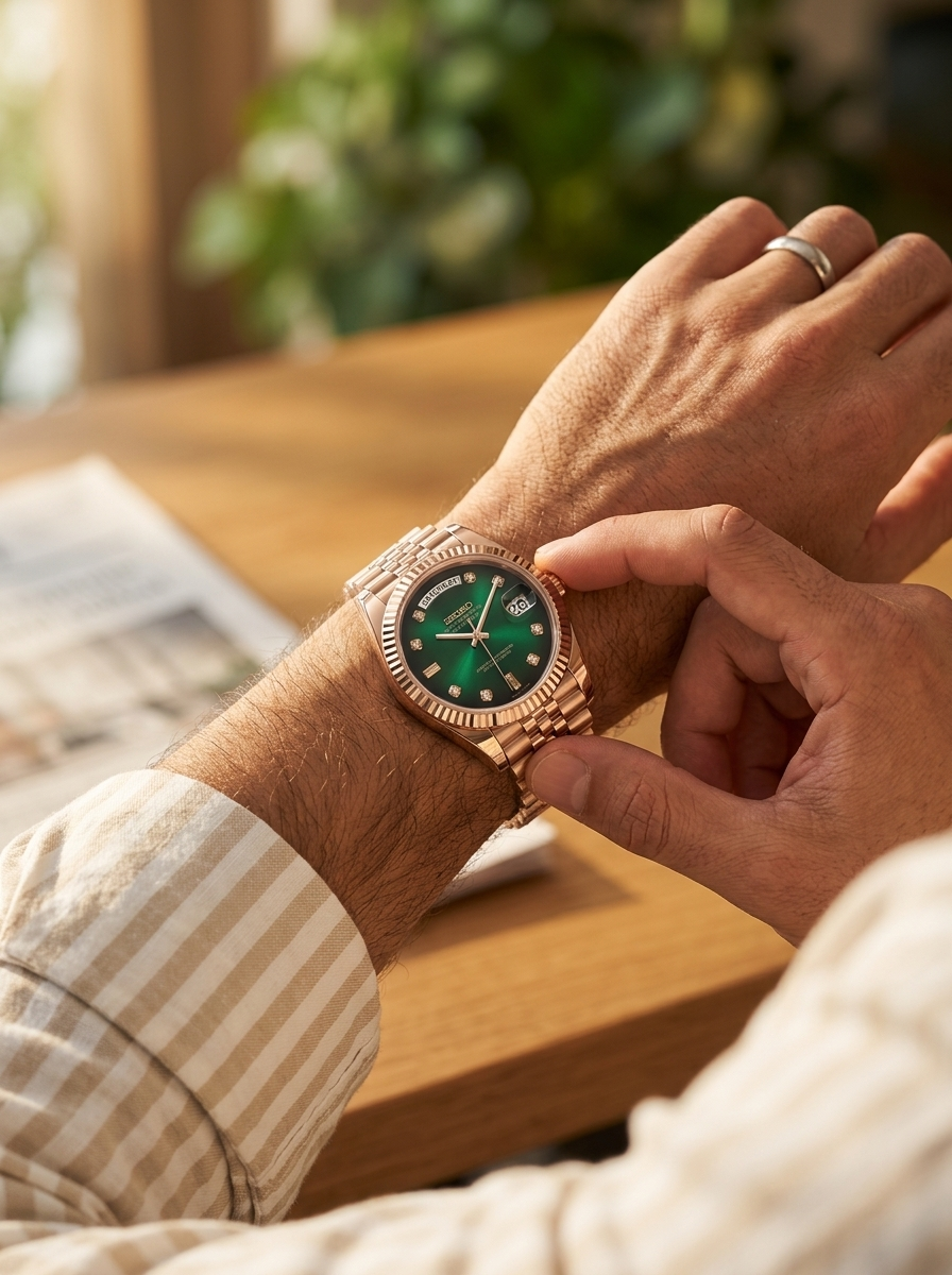 Day-Date | Green Ombre Gem Full Rose Gold