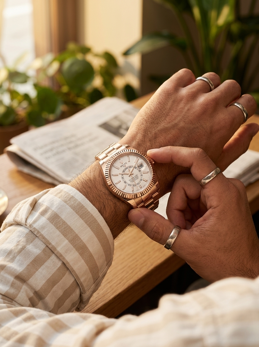 Sky-Dweller | White Full Rose Gold Presidential