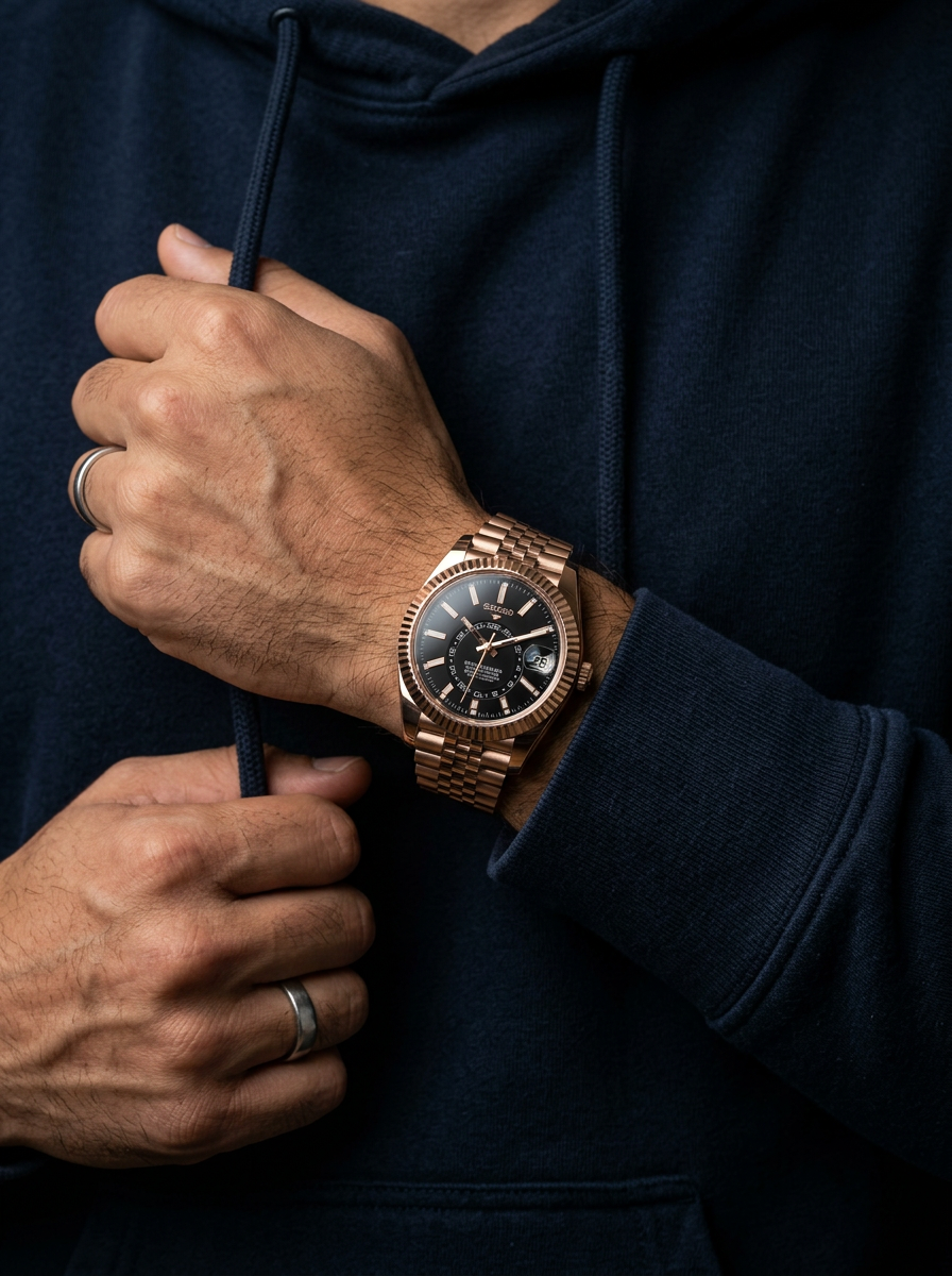Sky-Dweller | Black Full Rose Gold