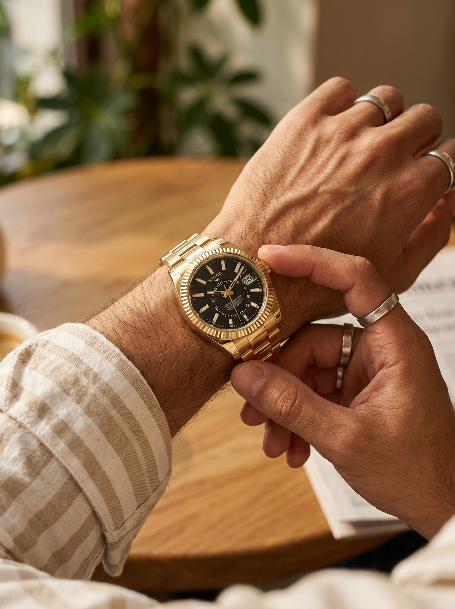 Sky-Dweller | Black and Gold
