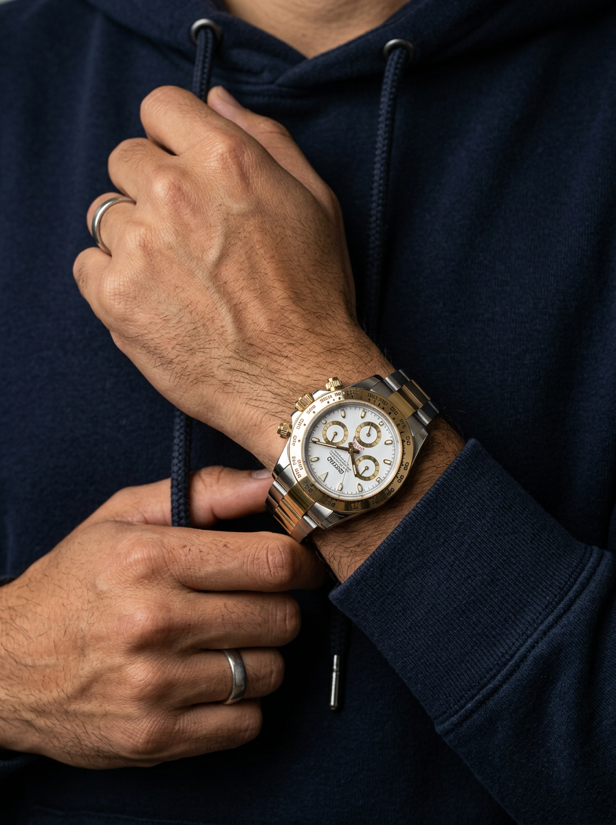 Daytona | White Two-Tone Gold Chronograph