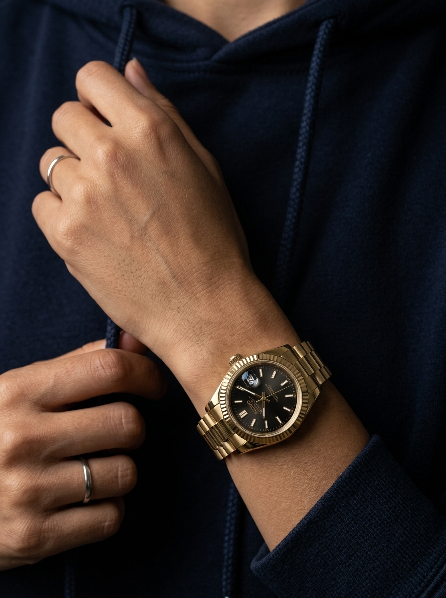 Ladies Date-Just | Black Full Gold